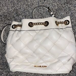 Light cream quilted Michael Kors Backpack